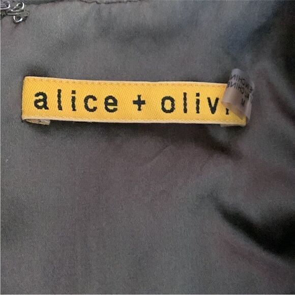 Alice and Olivia Olive Green Silk Draped Halter Midi Dress| Size M - Picture 11 of 11